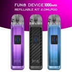 Fun8 perangkat perangkat dengan 2,0ml Refillble pokokrechargeble 1000ma baterai Ajustment Power Vape Kit