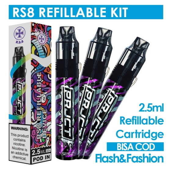 Divais Vape RS8 dengan 3,0ml Refillable popup poticble 800ma Battery untuk Vape Kit