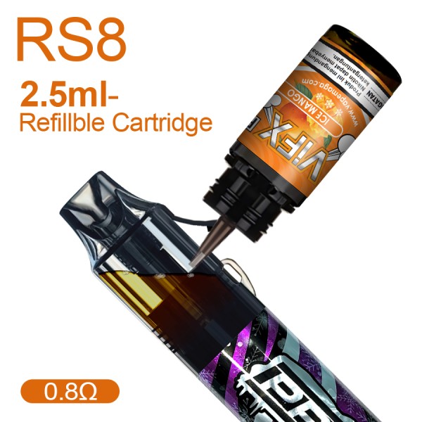 Divais Vape RS8 dengan 3,0ml Refillable popup poticble 800ma Battery untuk Vape Kit